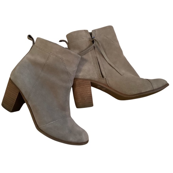 Toms Lunata booties, grey-beige, short boots, size 7 - Picture 2 of 13